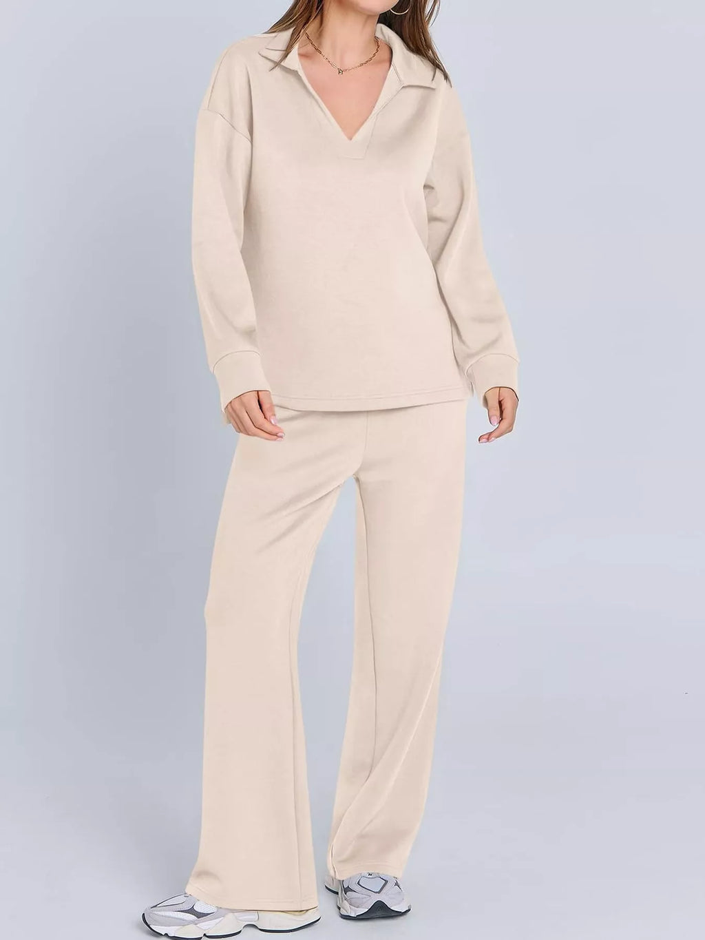 Dropped Shoulder Top and Pants Set