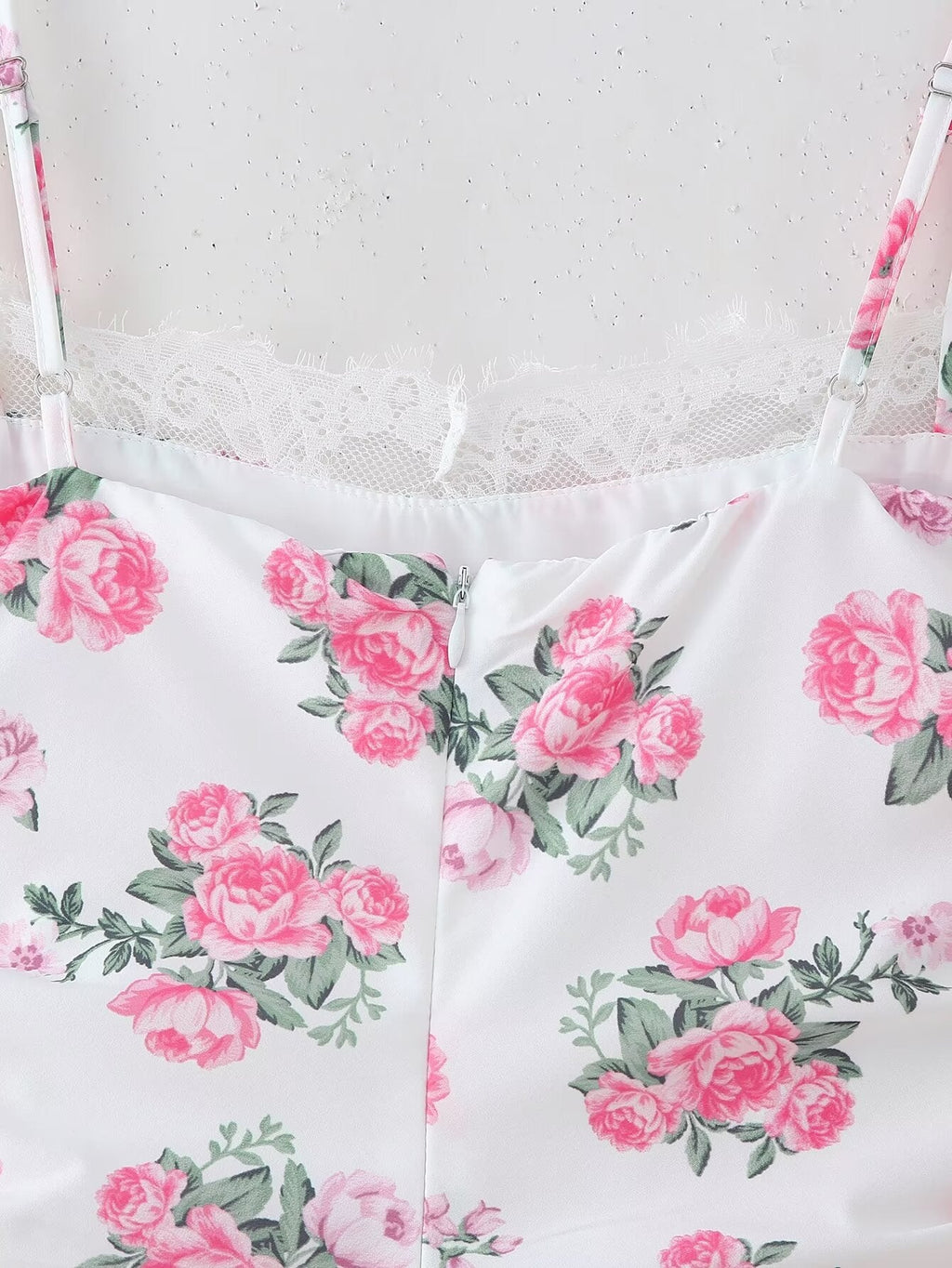 Spring Women Clothing Casual Lace Decorative Floral Suspender Dress