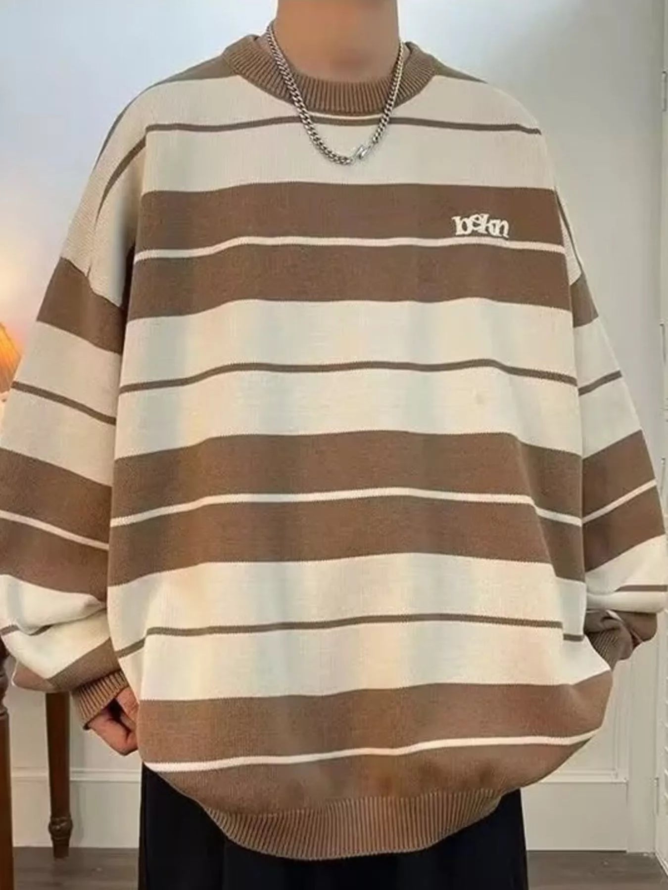 Men's Dropped Shoulder Long Sleeve Sweater