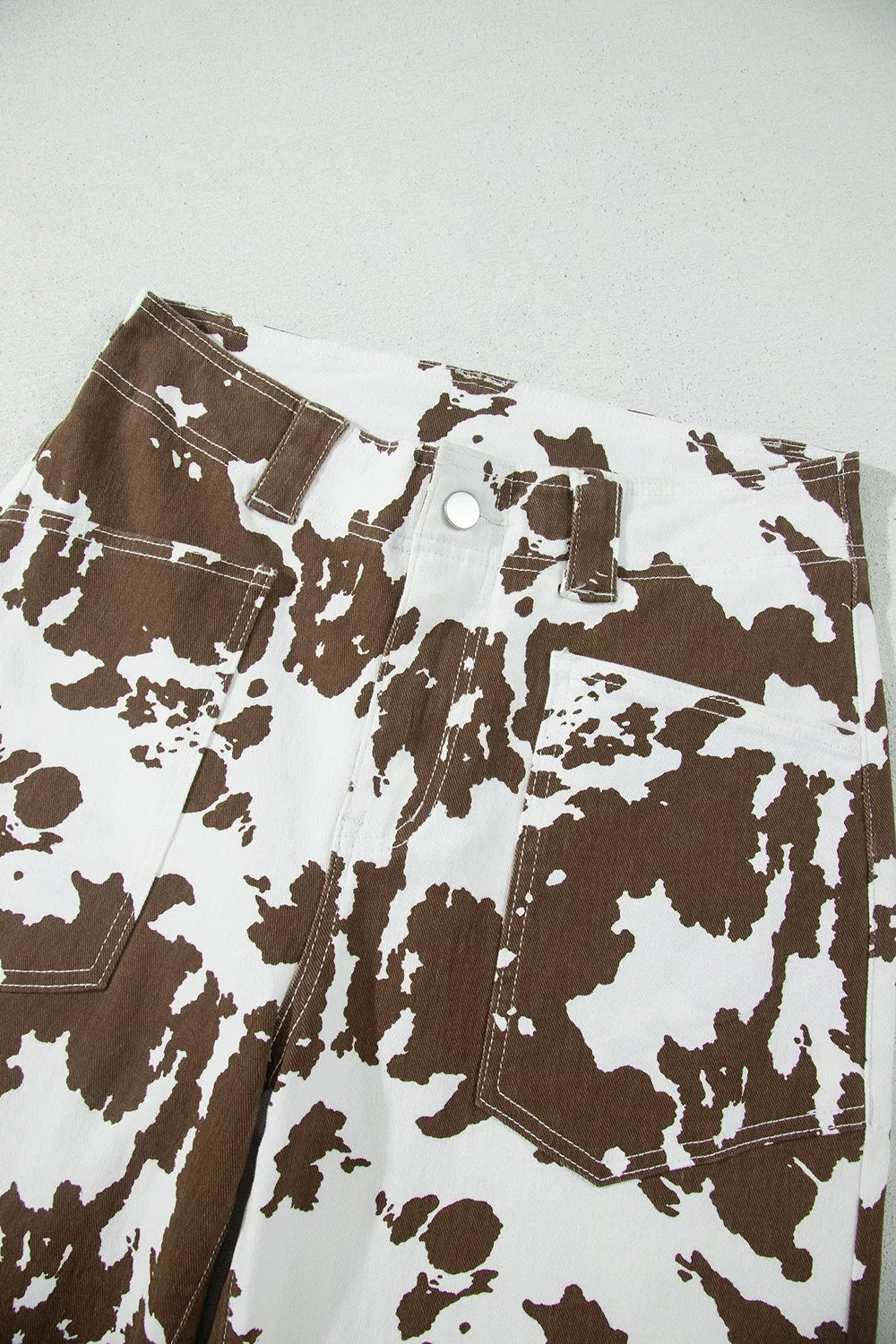 Abstract Pattern Regular Fit Full-Length Western Style Jeans