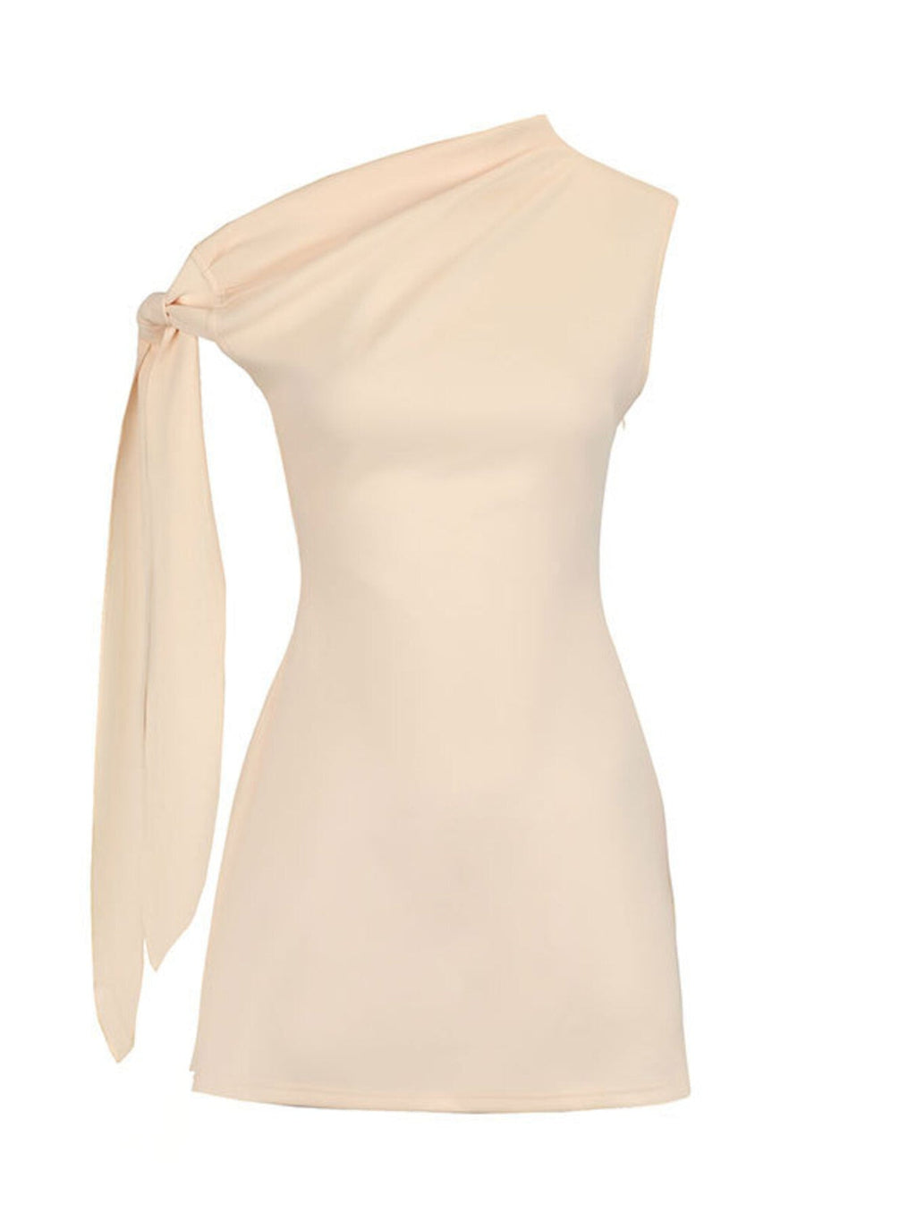 One-Shoulder Bowknot Mini Dress