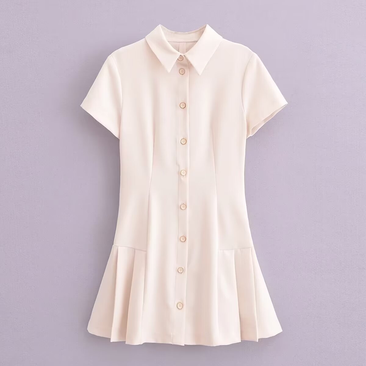 Women Three Color Shirt Mini Short Sleeve Dress Short