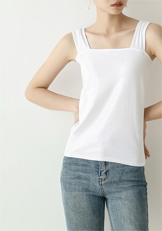 Summer Vest Women Cold Solid Color Cotton Base Ride T Shirt Women Sling