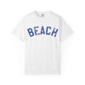 Beach Graphic T-Shirt – Vintage Blue "BEACH" Print