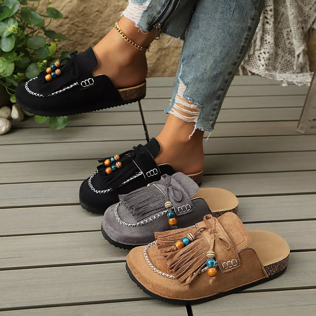 Tassel Round Toe Slip-Ons