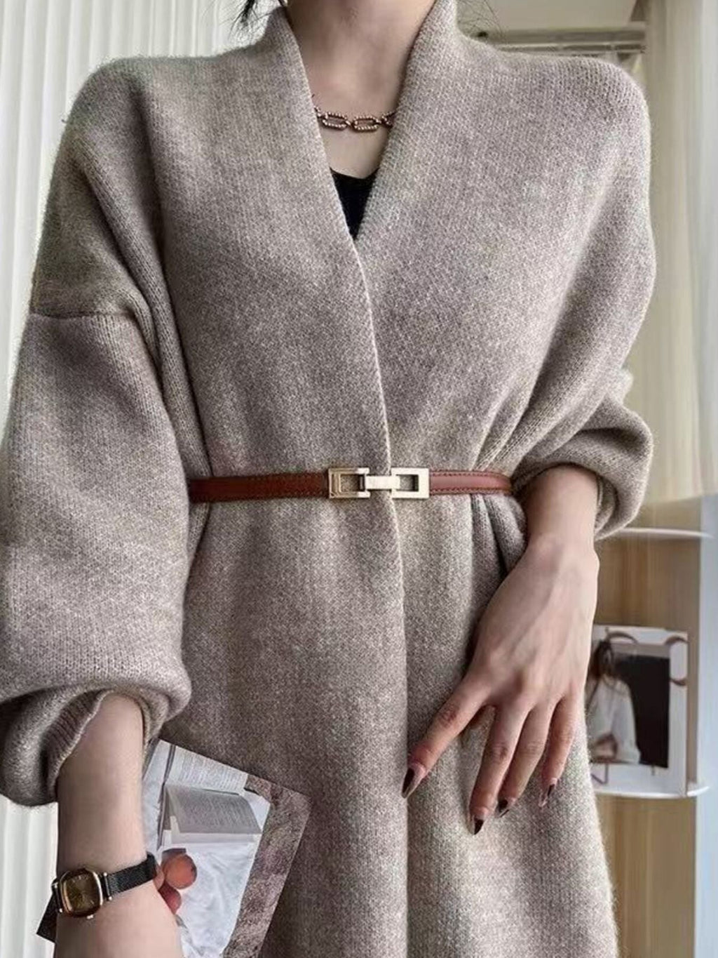 Skinny Belt with Golden Buckle