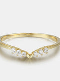 925 Sterling Silver Zircon Chevron Ring