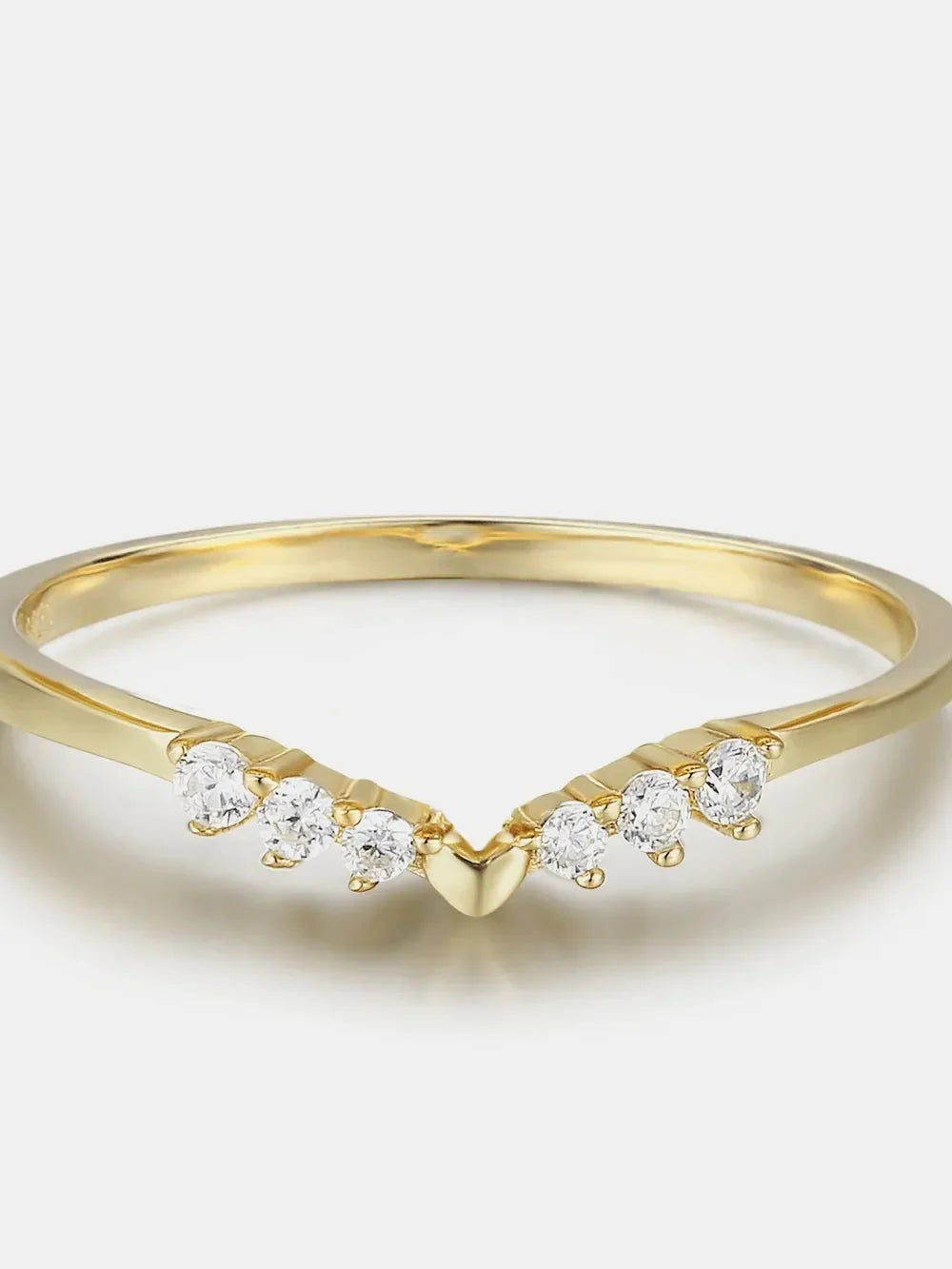 925 Sterling Silver Zircon Chevron Ring