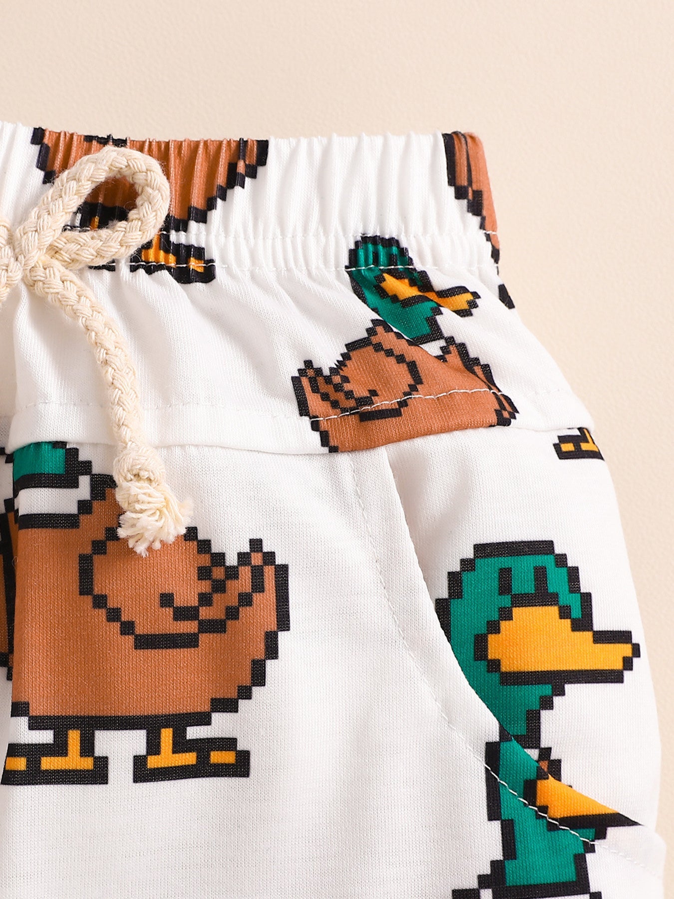 Children's Duck Round Neck Tee and Shorts Set