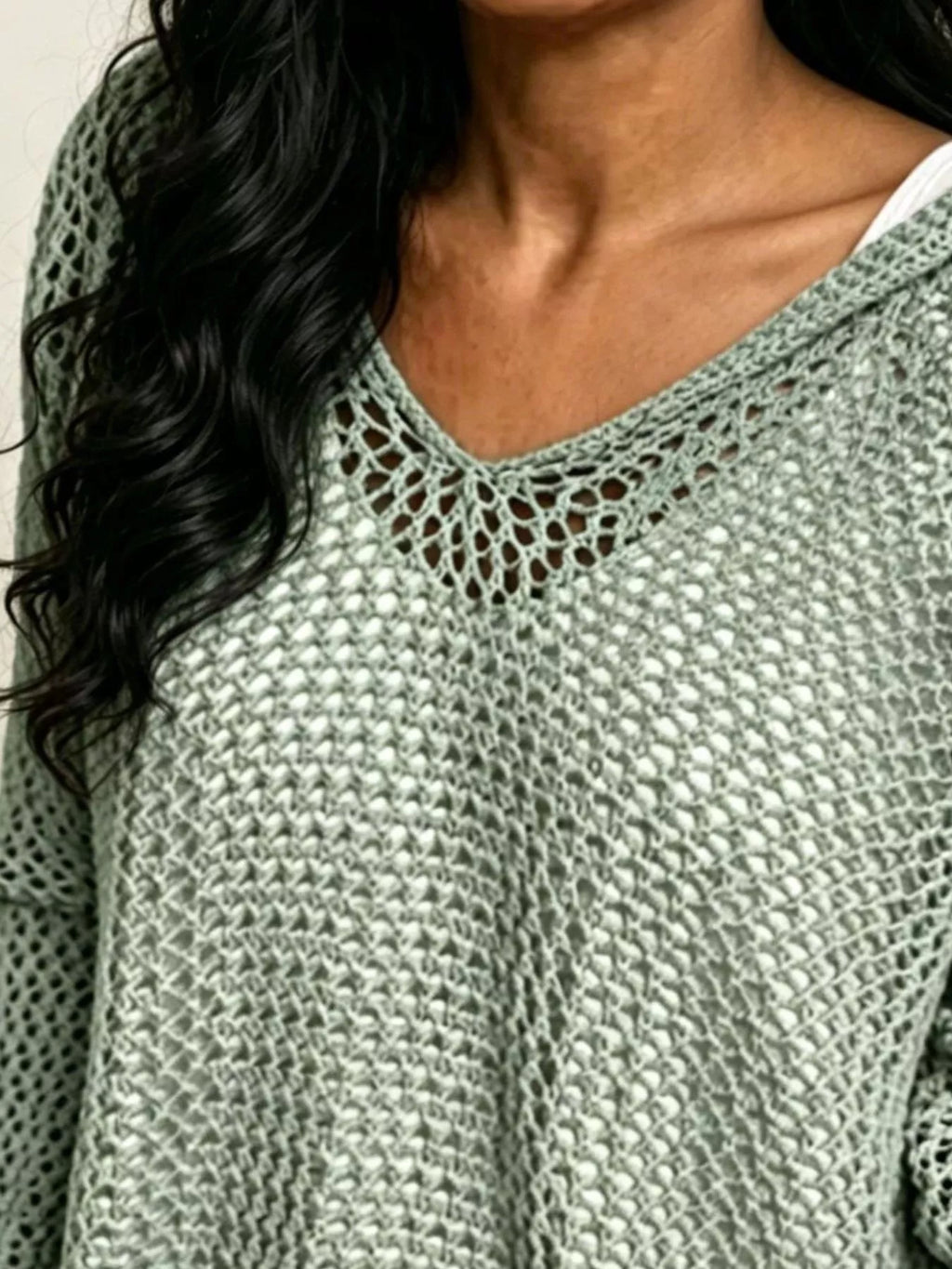 Loose Knit Hooded Cover Up