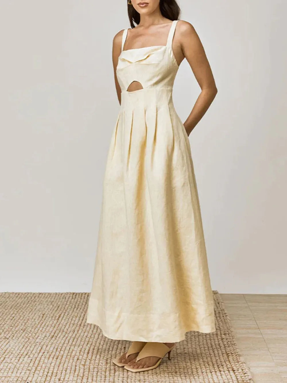 Devine Cutout Square Neck Cami Dress