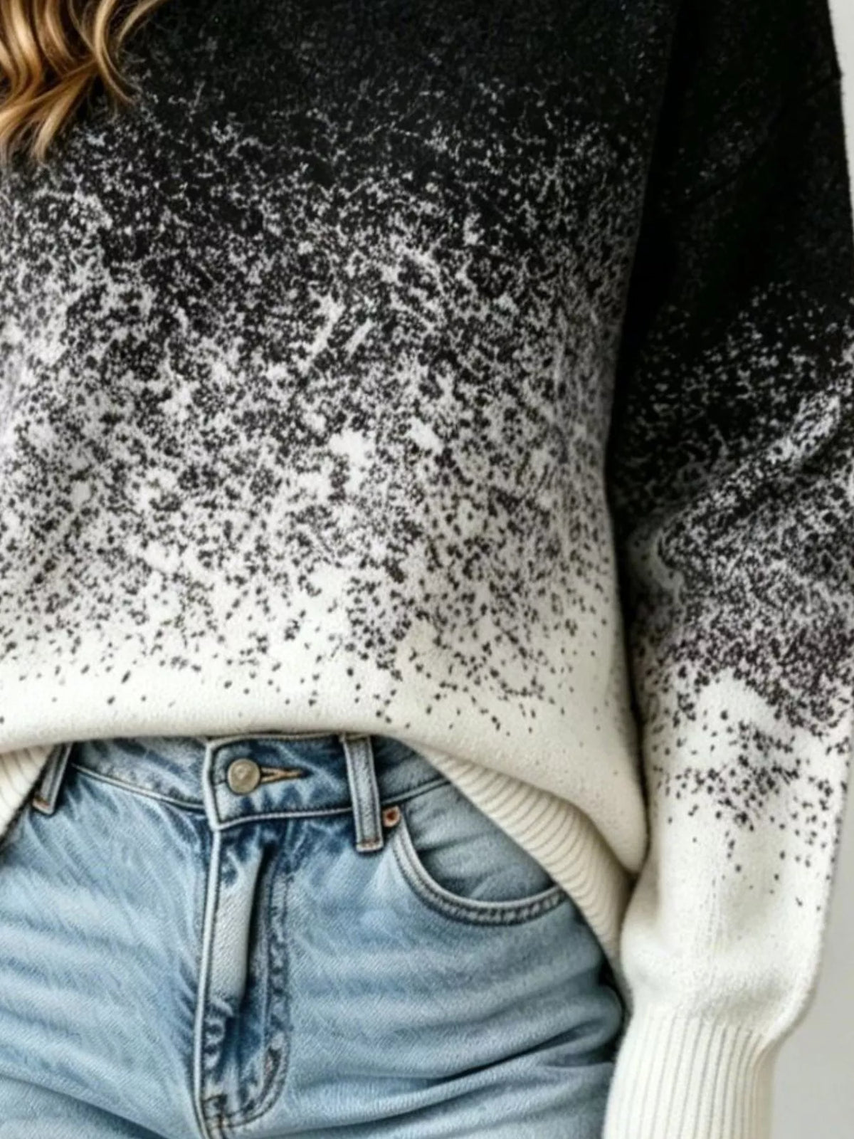 Gradient Turtleneck Long Sleeve Sweater