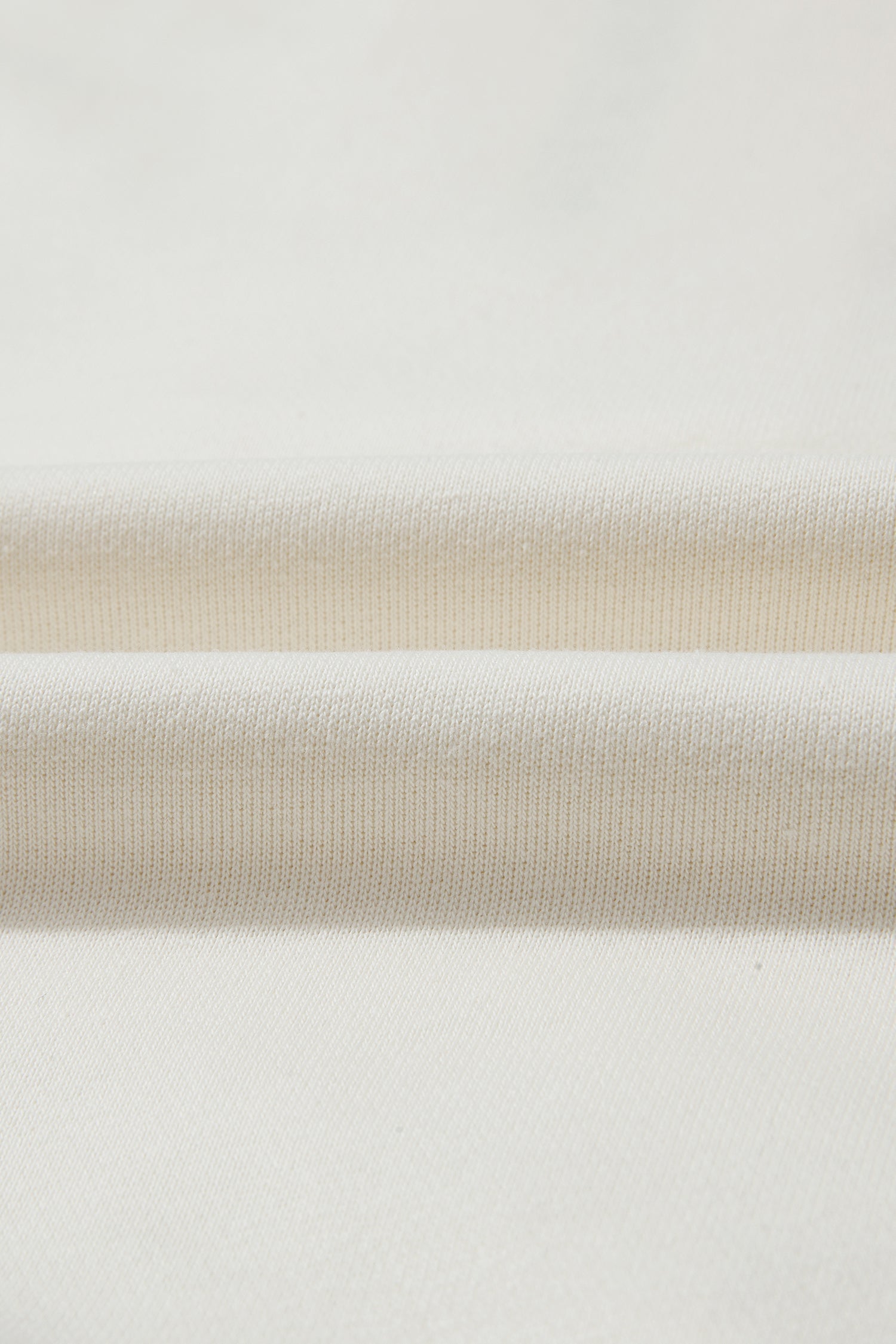 Beige Solid Color Textured Sleeve Patchwork Half Zip Hoodie