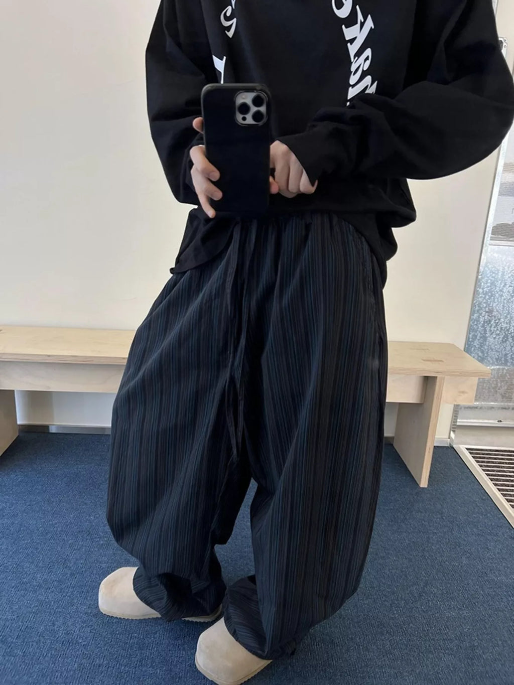 Men's Plus Size Wide Leg Pants