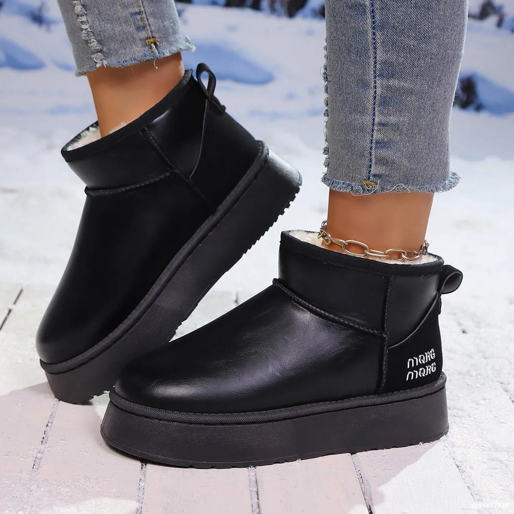 Faux-Fur Platform Ankle Boots