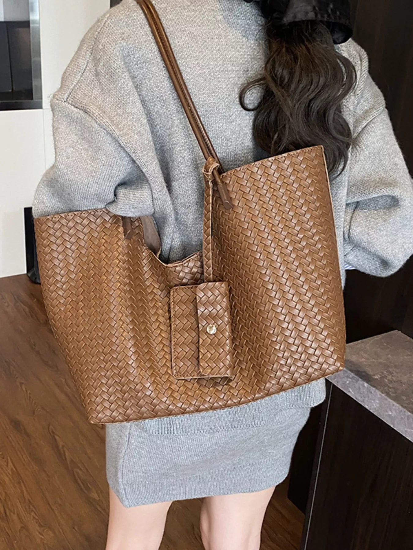 Woven Texture Large Capacity Tote Bag