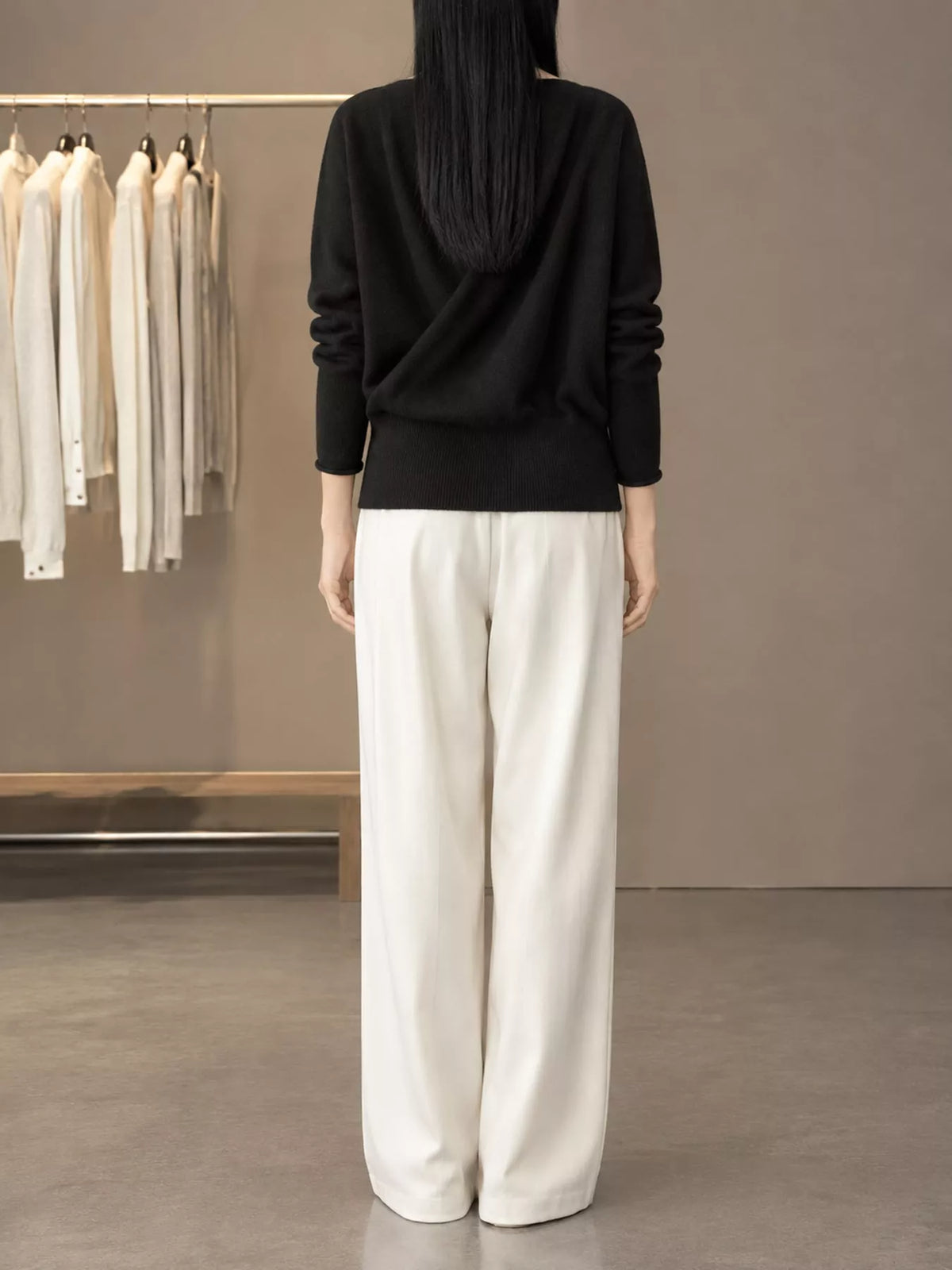 Wrap-Front Long Sleeve Sweater