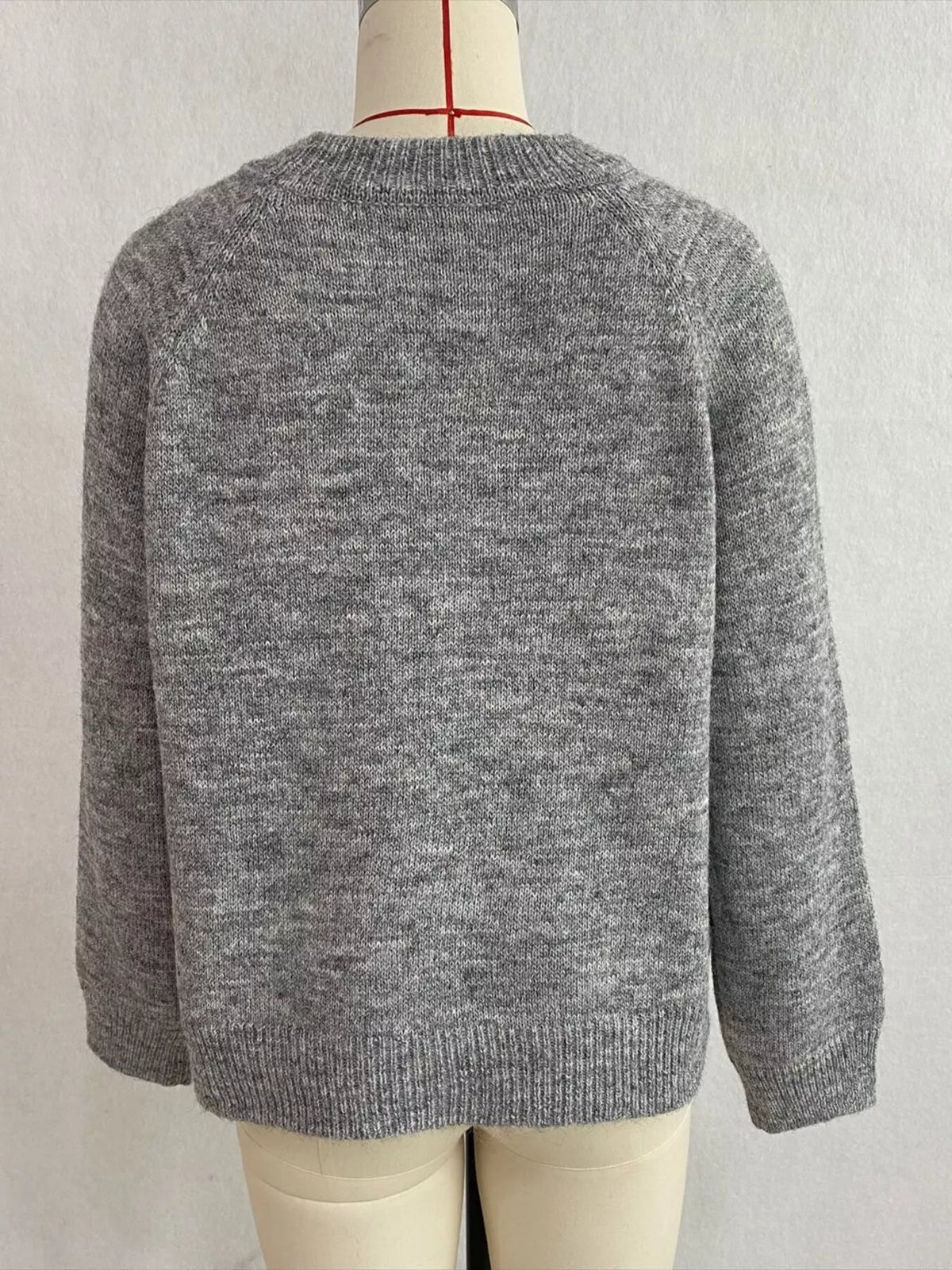 Floral Embroidered Round Neck Sweater