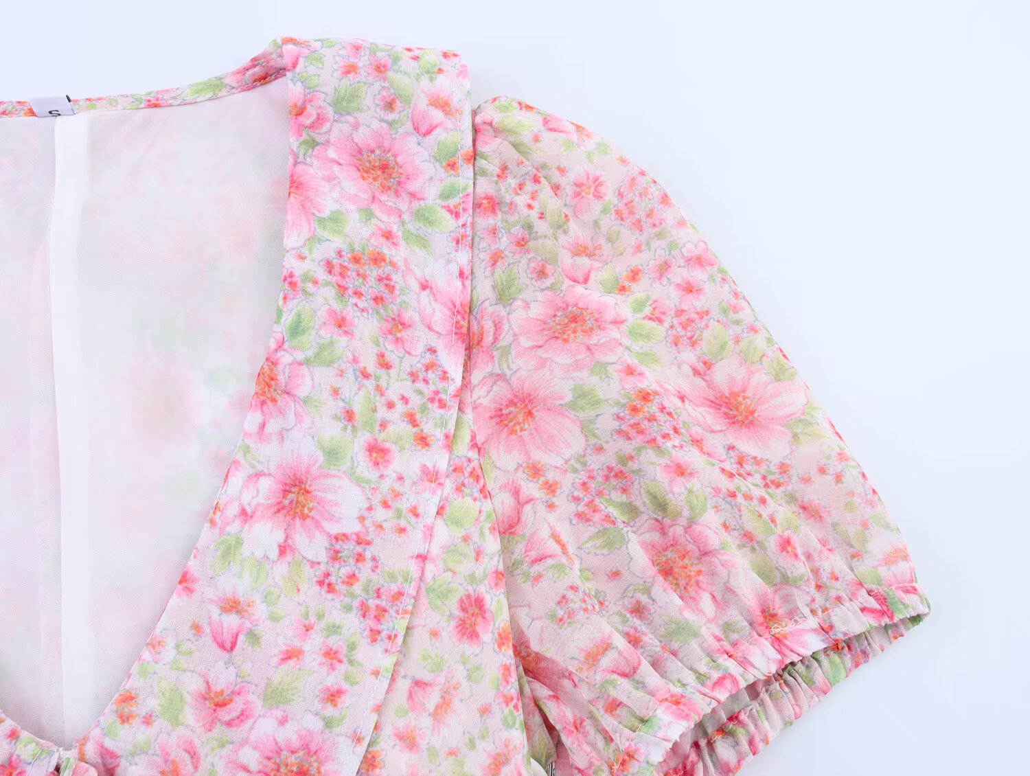 Summer Women Clothing Small round Collared Printing Short Dress