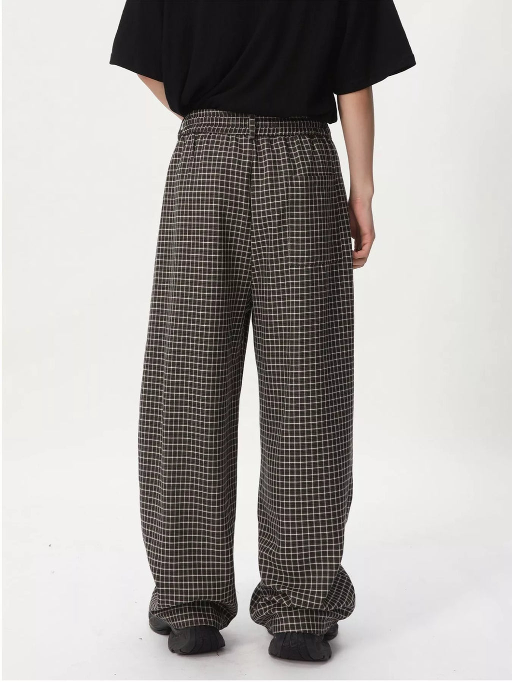 Men's Plaid Wide-Leg Pants