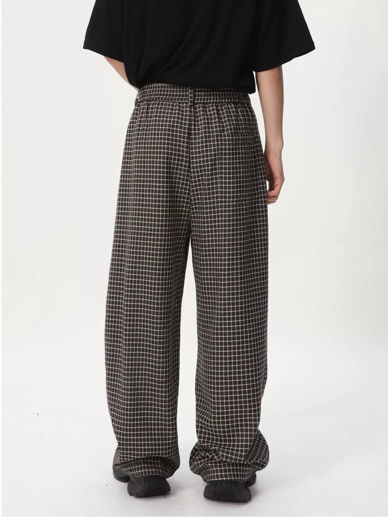 Men's Plaid Wide-Leg Pants