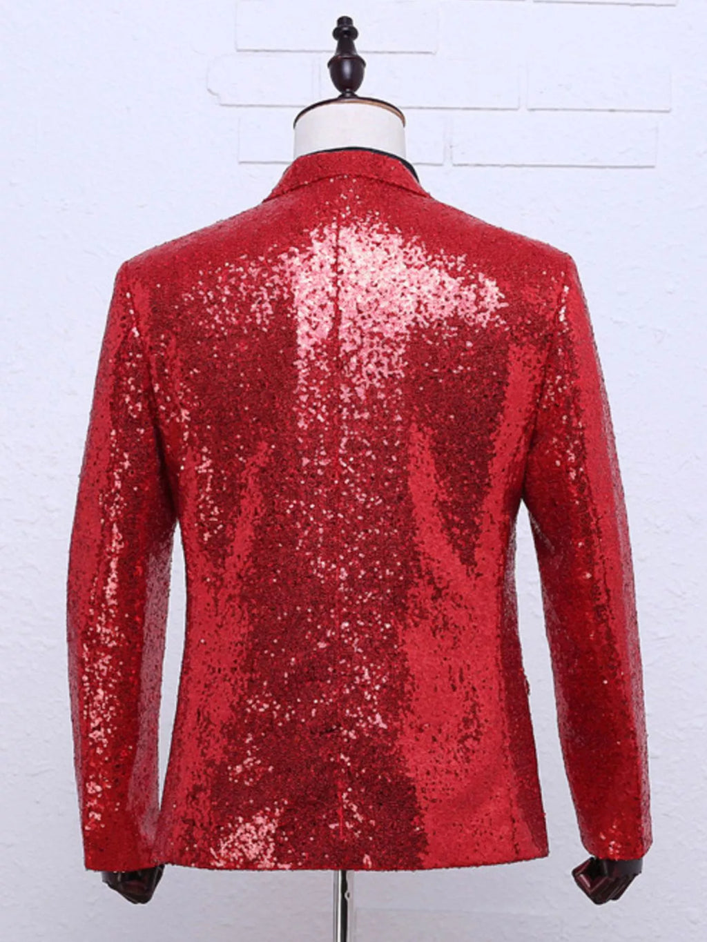 Men's Full Size Sequin One Button Long Sleeve Blazer Plus Size