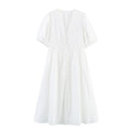 Mid Length Lace Cotton Embroidery Tea Dress