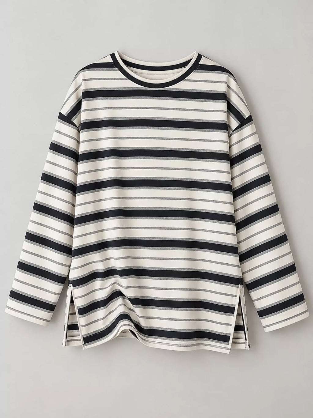 Oversized Striped Crew Neck T-Shirt