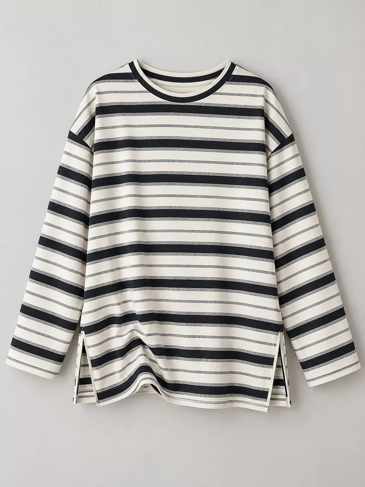 Oversized Striped Crew Neck T-Shirt