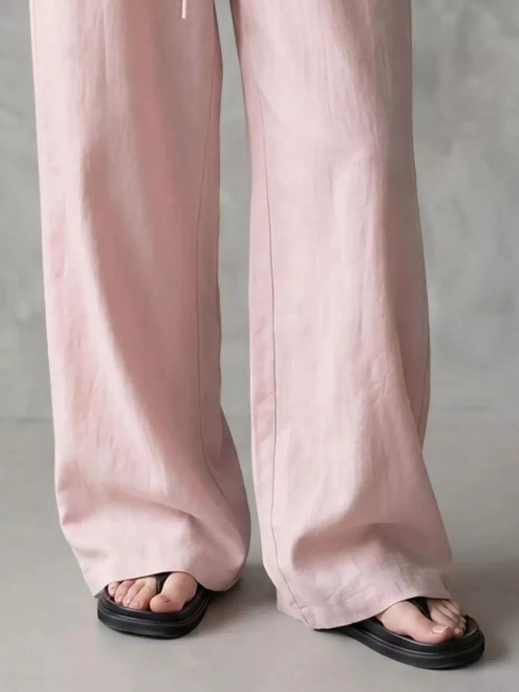 Full Size Drawstring Wide-Leg Casual Pants Plus Size