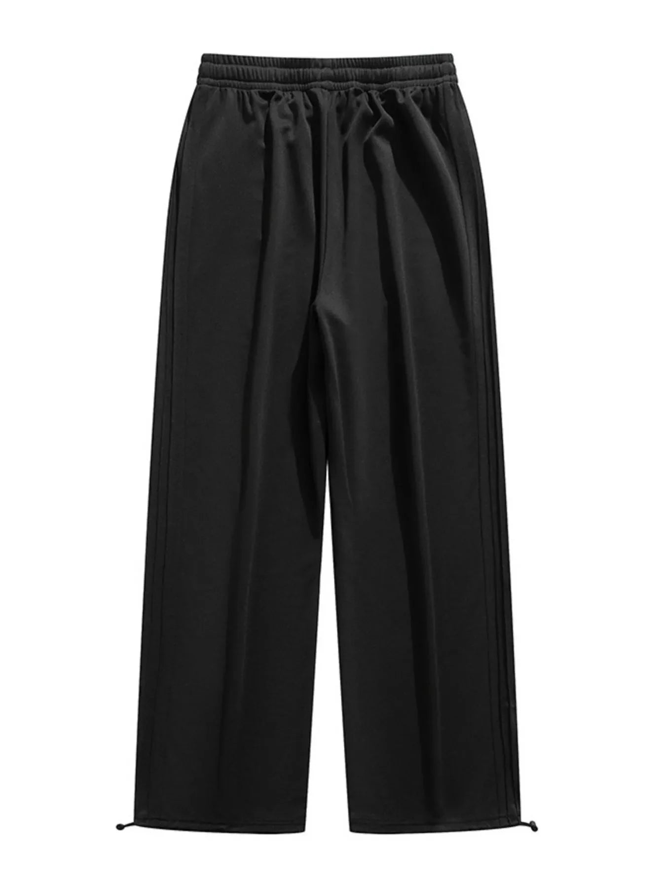 Men's Plus Size Casual Loose-Fit Drawstring Wide Leg Pants