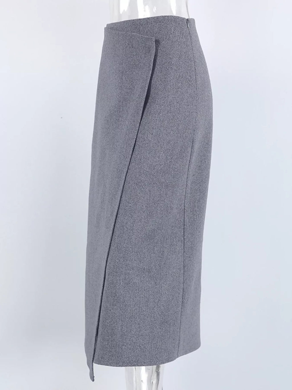 High-Waisted Wrap Midi Skirt
