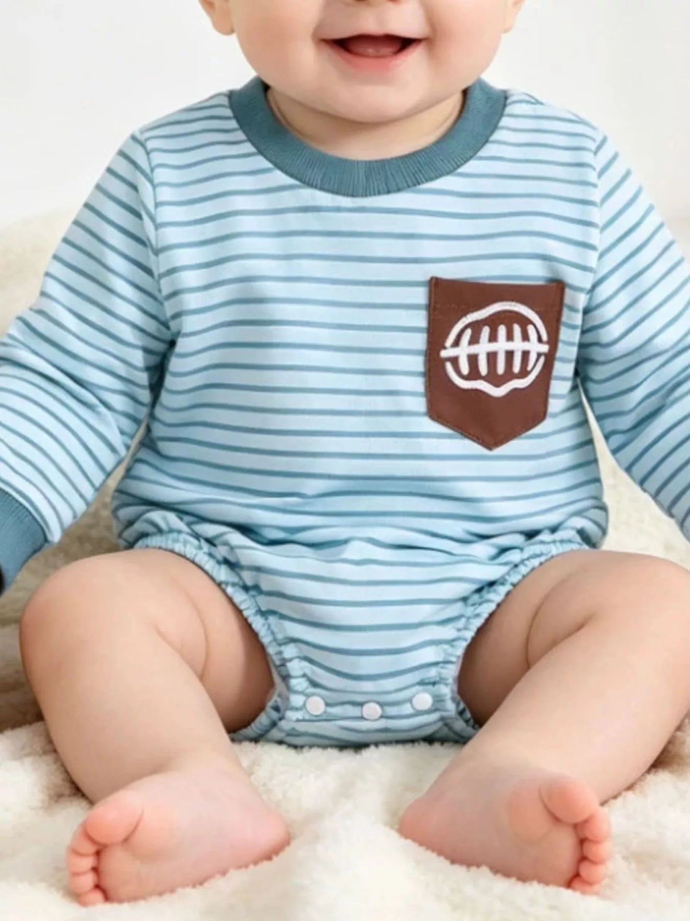 Children's Striped Long-Sleeve One-Piece