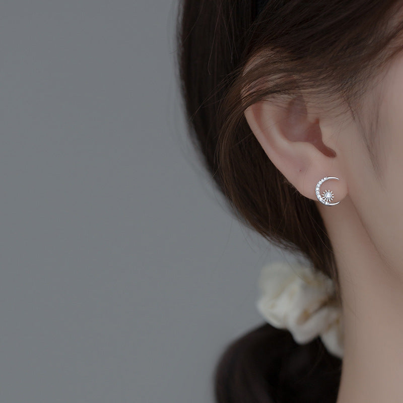 Sun Moon Star Stud Earrings For Women