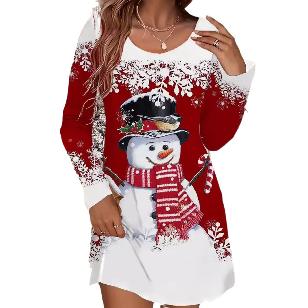 European And American Women's Clothing Christmas Leisure Dress