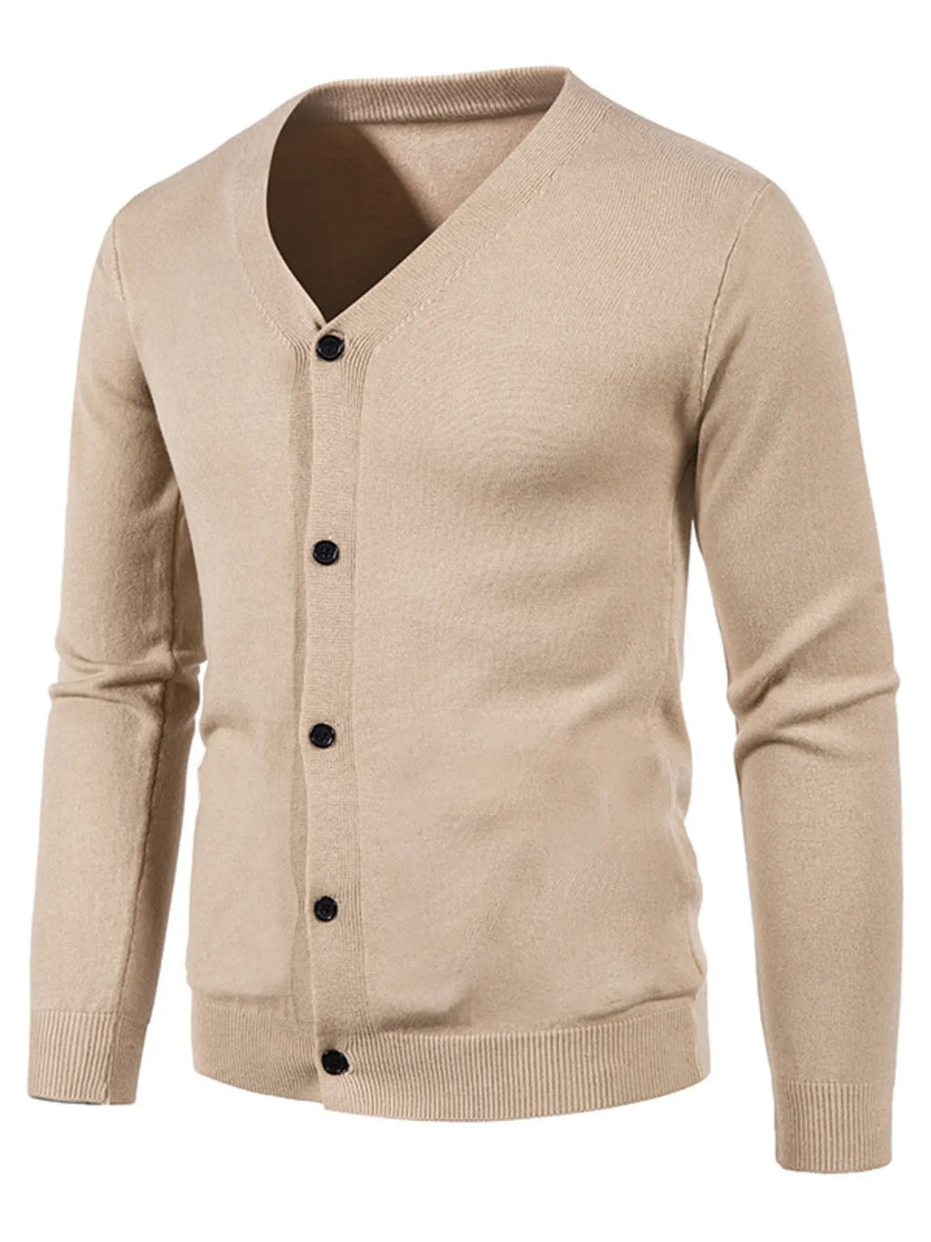 Men's Plus Size Button Up Long Sleeve Cardigan