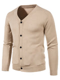Men's Plus Size Button Up Long Sleeve Cardigan