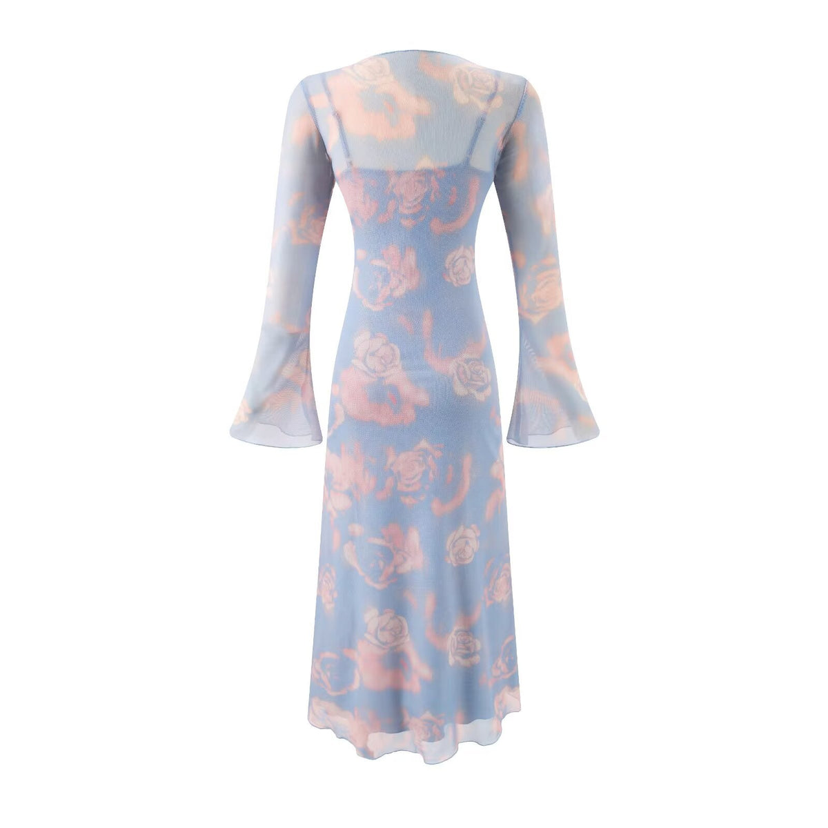 Summer Casual Sexy Micro Stretch Long Sleeve Waist Slimming Figure Dress