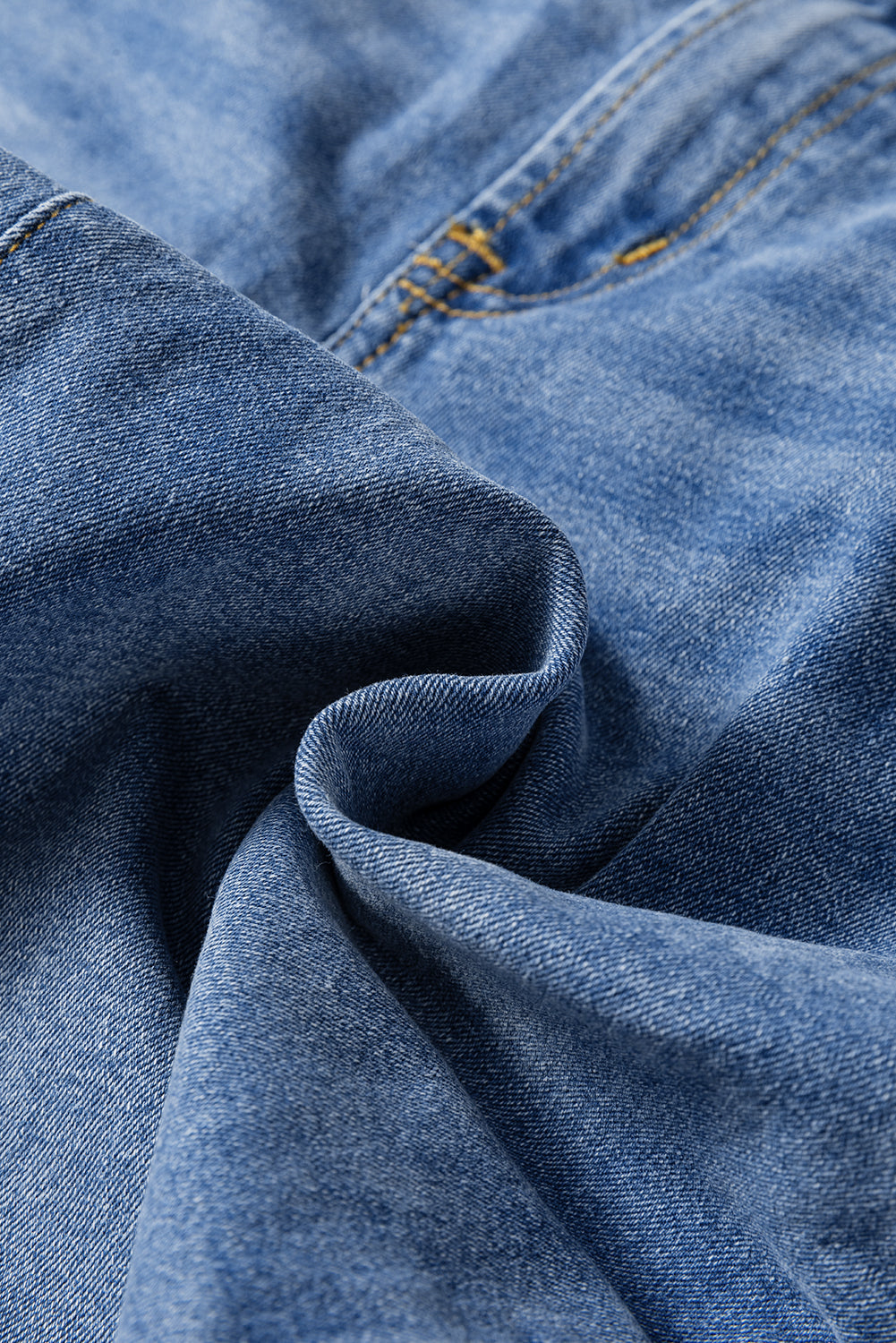 Denim Raw Hem Straight Leg Jeans