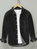 Men's Plus Size Button Up Long Sleeve Denim Shirt