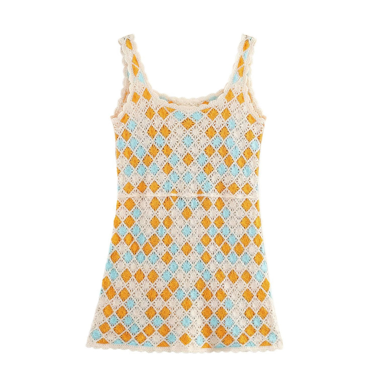 Women Clothing Fall Cute Youth Looking Girlish Crochet Vest Dress