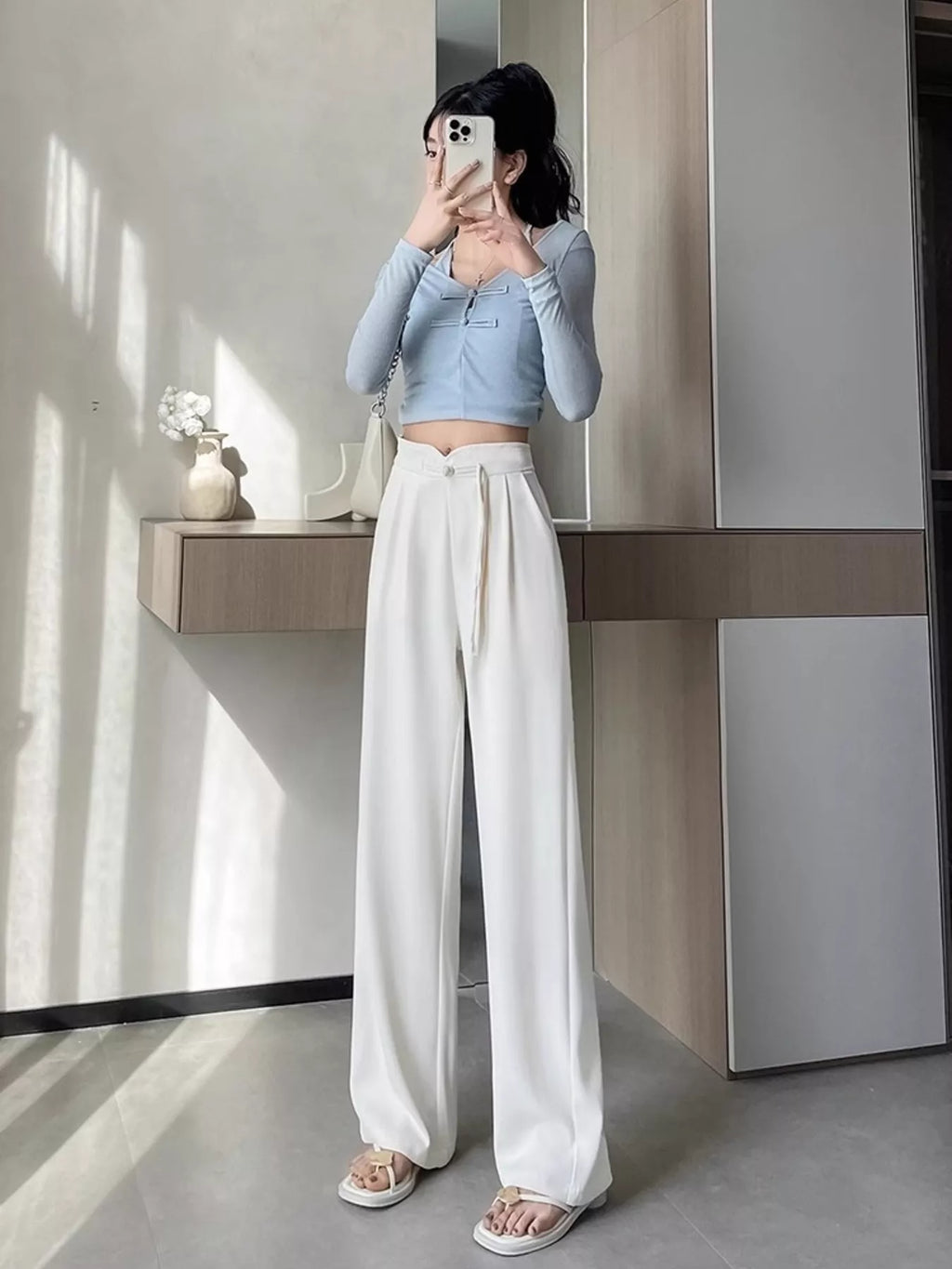 High-Waisted Wide-Leg Pants