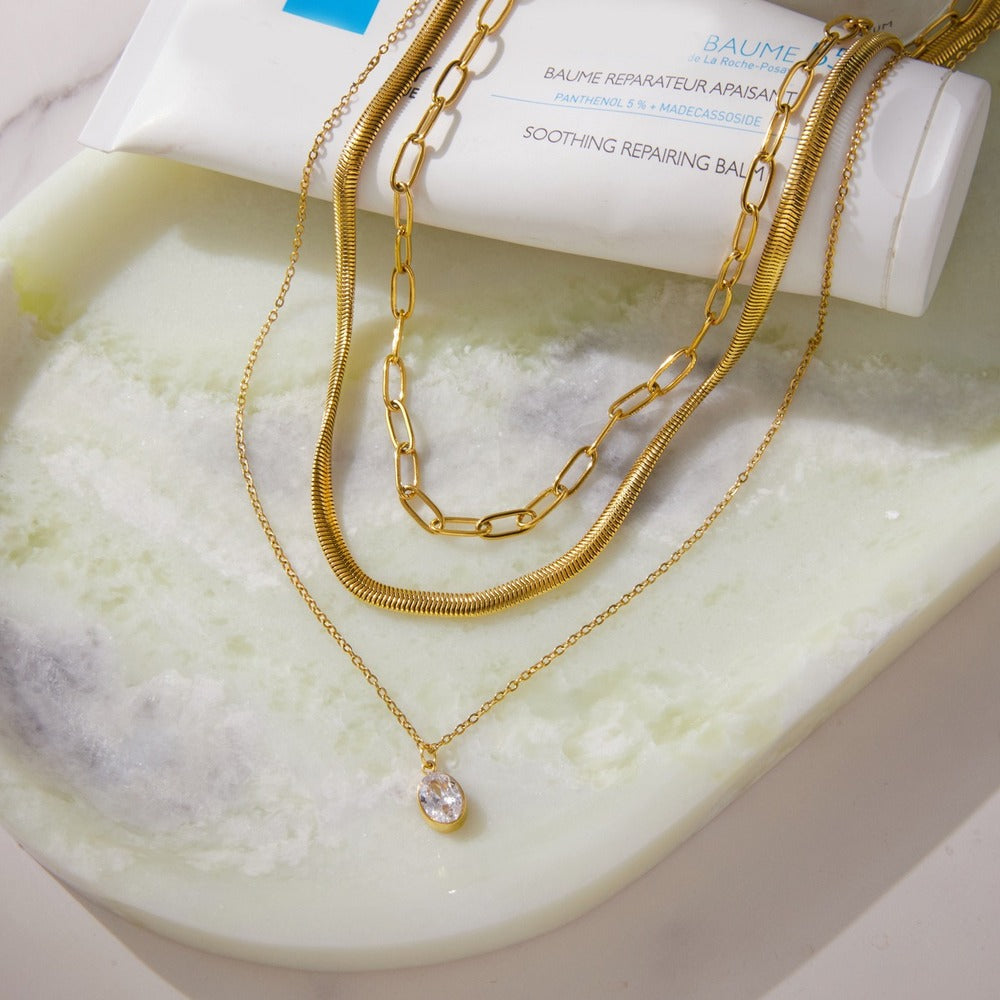 Pearl Drop Layered Necklace