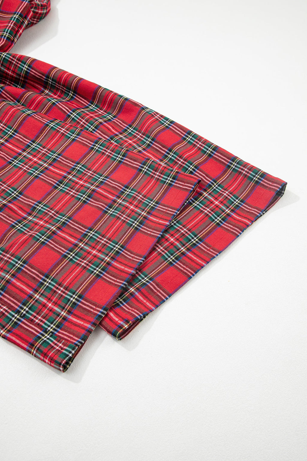 Red Festive Plaid Wide Leg Pull On Pants