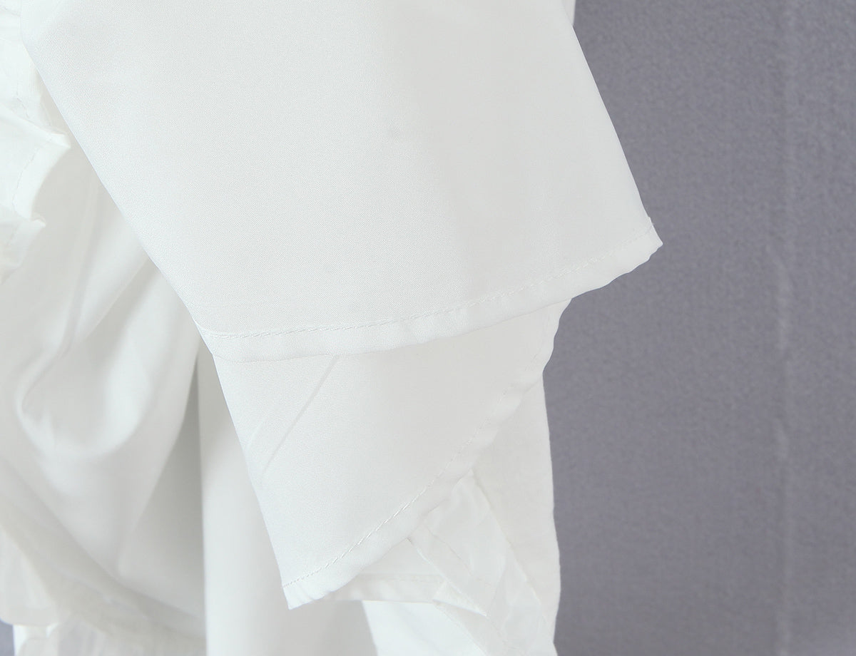 Women Clothing Sweet Sleeveless Ruffled V neck Dress
