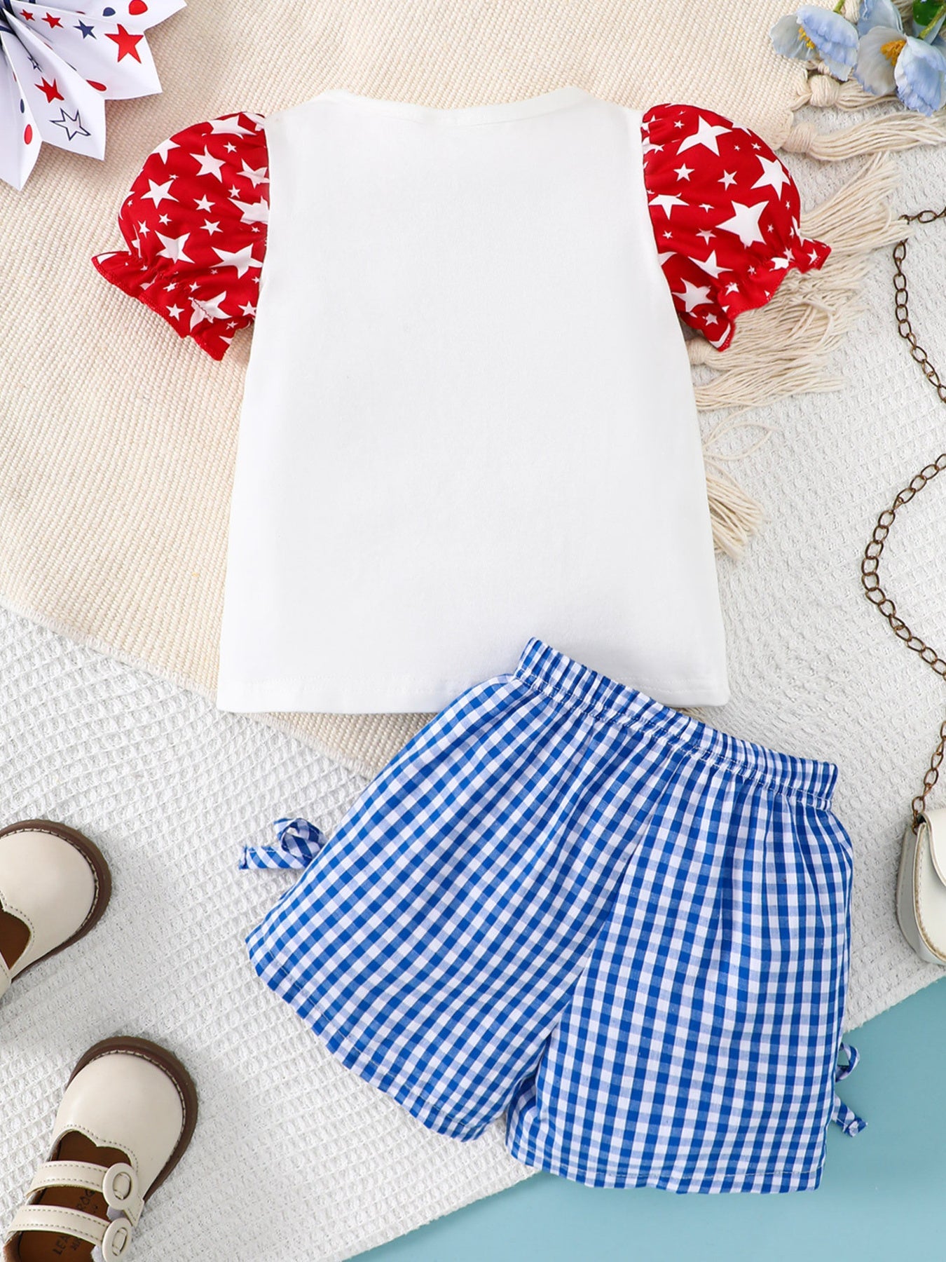 Children's Teacher Graphic Tee & Gingham Shorts Set