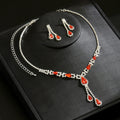 Womens 2 Pcs Necklace And Stud Earrings Set,Elegant European Style Costume Jewelry For Wedding Wear
