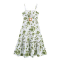 Women Wear Minimalist Print with Belt Strap Dress
