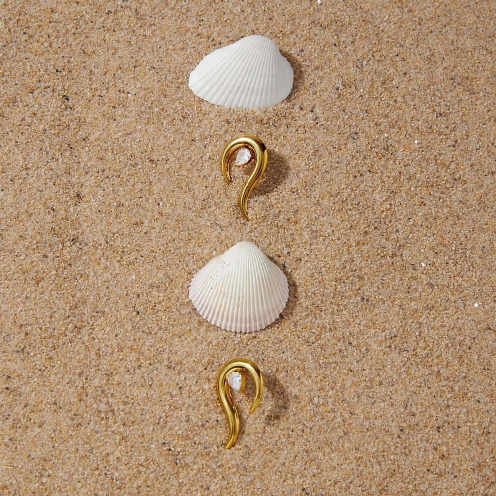 Zircon Ear Climber Earrings
