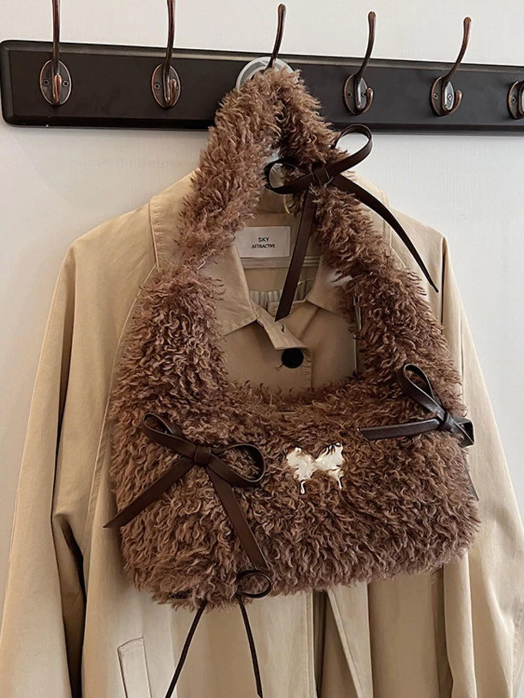 Fluffy Bow Shoulder Bag